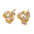 2pcs/Brass Micro Pave Clear Cubic Zirconia Earring Hooks, Real 18K Gold Plated/12x10mm