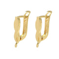2pcs/Brass Hoop Earring Findings, Twist, Cadmium Free & Lead Free, Long-Lasting Plated, Rack Plating, Real 18K Gold Plated/19x3.5mm
