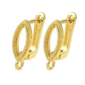 2pcs/Brass Hoop Earring Findings, Twist, Cadmium Free & Lead Free, Long-Lasting Plated, Rack Plating, Real 18K Gold Plated/19x7mm