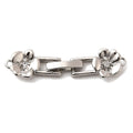 Brass Micro Pave Clear Cubic Zirconia Fold Over Clasps, 32.5x8x3mm