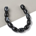 Natural Banded Agate/Striped Agate(Dyed & Heated) Beads Strands, Column, Black, 17~18x13mm, Hole: 1mm, about 11pcs/strand, 7.68''(19.5cm)
