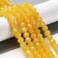 Baking Painted Imitation Jade Glass Bead Strands, Faceted Rondelle,  8x6mm, Hole: 1mm, about 60~62pcs/strand, 39~40cm