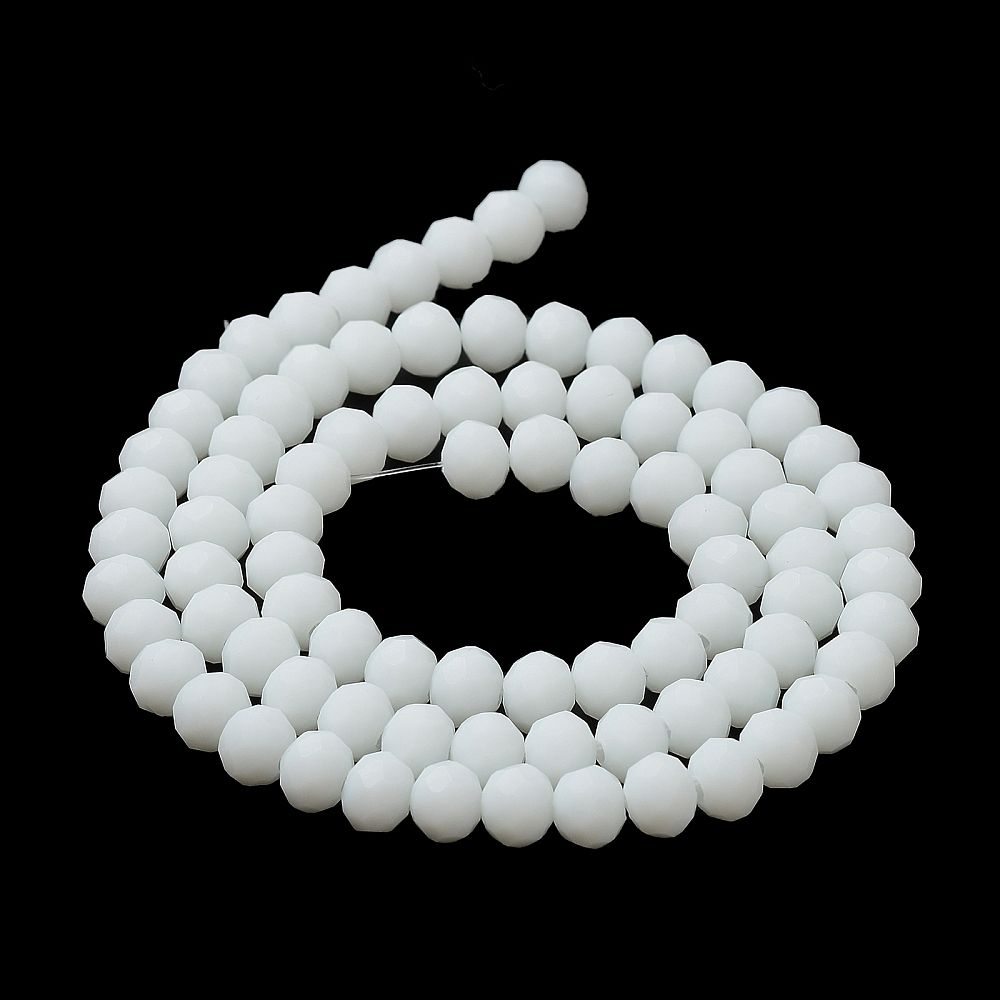 Glass Beads Strands, Faceted, Frosted, Rondelle, 3.5~3.8mm, Hole: 1mm, about 105~110pcs/strand, 29~31cm