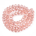 Electroplate Glass Beads Strands, AB Color Plated, Faceted, Rondelle, 3.5~3.8x3mm, Hole: 0.4mm, about 105~110pcs/strand, 29~31cm