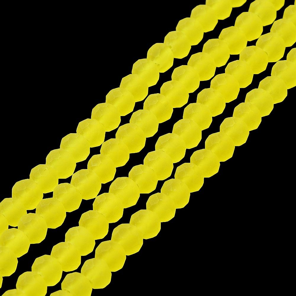 Glass Beads Strands, Faceted, Frosted, Rondelle, 3.5~3.8mm, Hole: 1mm, about 105~110pcs/strand, 29~31cm
