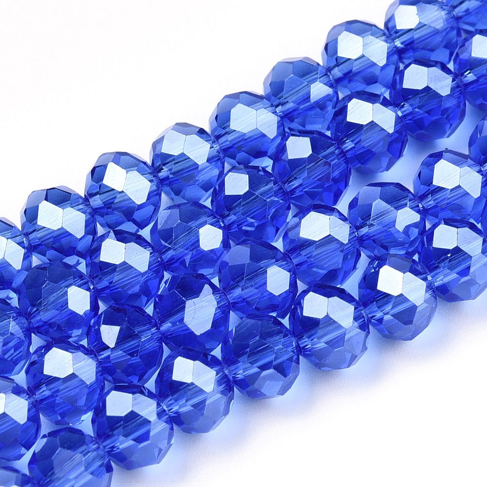 Electroplate Glass Beads Strands, AB Color Plated, Faceted, Rondelle, 3.5~3.8x3mm, Hole: 0.4mm, about 105~110pcs/strand, 29~31cm