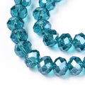 Electroplate Glass Beads Strands, AB Color Plated, Faceted, Rondelle, 3.5~3.8x3mm, Hole: 0.4mm, about 105~110pcs/strand, 29~31cm