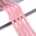 Natural Rose Quartz Beads Strands, Disc, Heishi Beads, 6x1~2mm, Hole: 0.9mm, about 233~248pcs/strand, 15.16~15.55''(38.5~39.5cm)