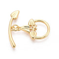 1pcs/Brass Toggle Clasps, Nickel Free, Ring with Flower, Real 18K Gold Plated/23mm