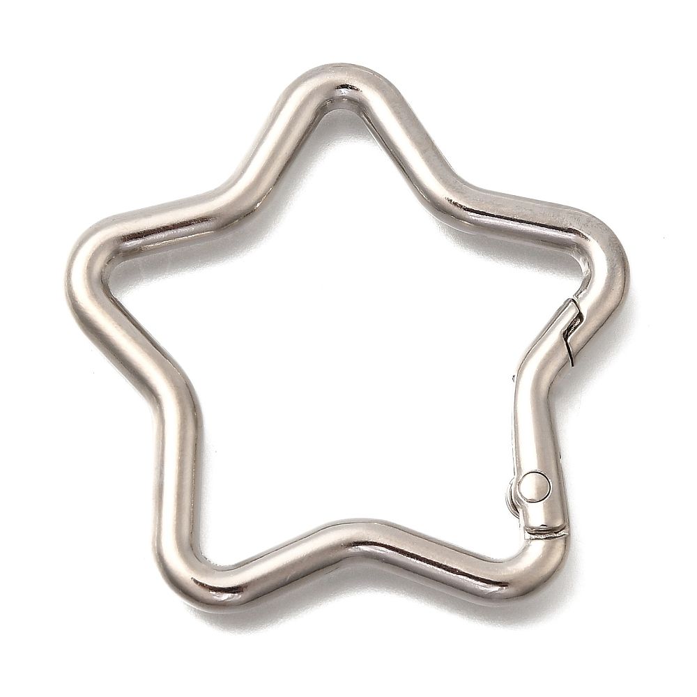 Zinc Alloy Spring Gate Ring Star Chrome