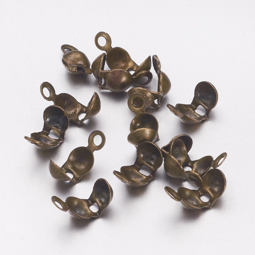 20pcs/Iron Bead Tips Knot Covers/8x4mm