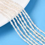 Natural Cultured Freshwater Pearl Beads Strands, Baroque Keshi Pearl, Stick, Creamy White, 2.5~10.5x1.5~3x1.5~3mm, Hole: 0.5mm, about 47~72pcs/strand, 13.78~14.17 inch(35~36cm)