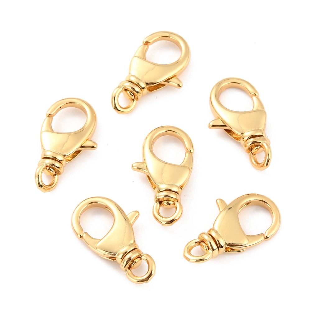1pcs/Brass Lobster Claw Clasps, Parrot Trigger Clasps, Cadmium Free & Nickel Free & Lead Free, Long-Lasting Plated, Real 18K Gold Plated/20.5x12x5mm