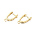 Brass Hoop Earring Findings, with Loop, Real 18K Gold Plated/16.5x11x3mm