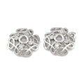 2pcs/Brass Micro Pave Clear Cubic Zirconia Bead Caps/8.5x9x2.5mm