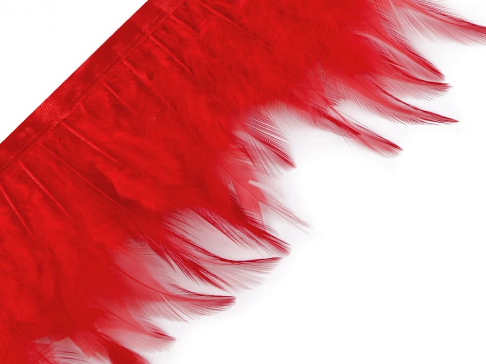 Trimming braid - rooster feathers 7-12 cm/1m