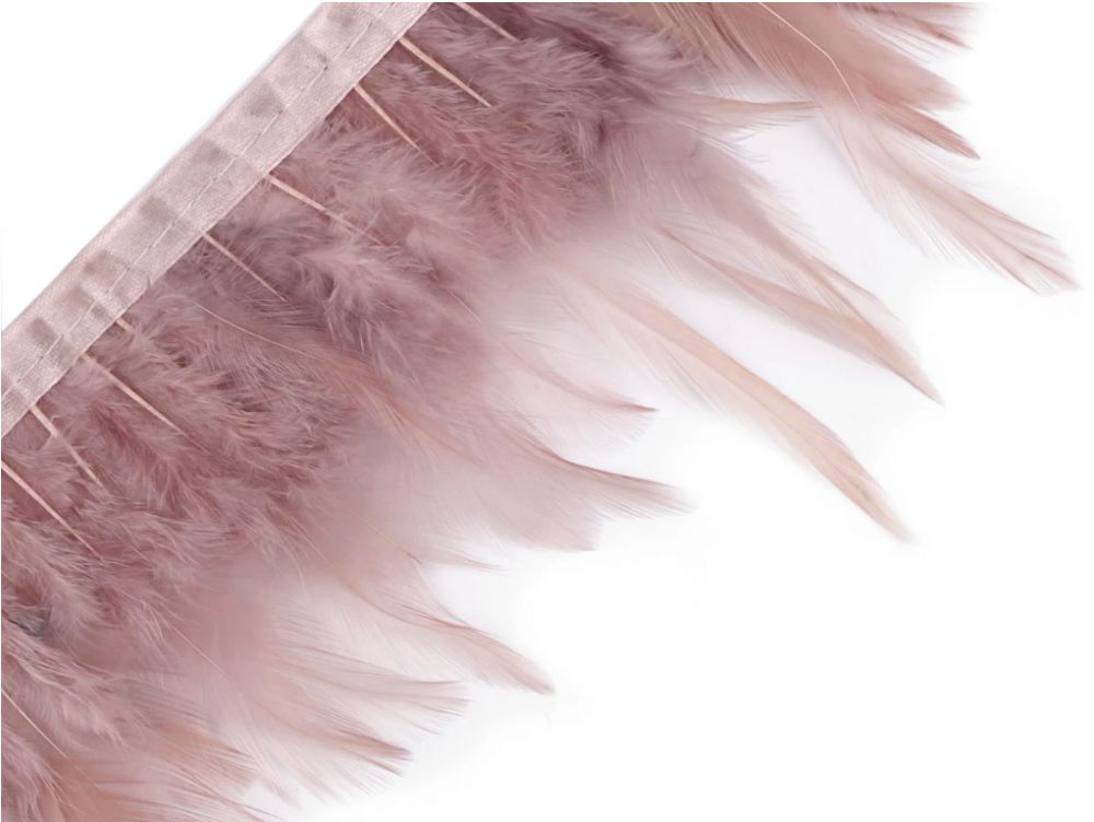 Trimming braid - rooster feathers 7-12 cm/1m