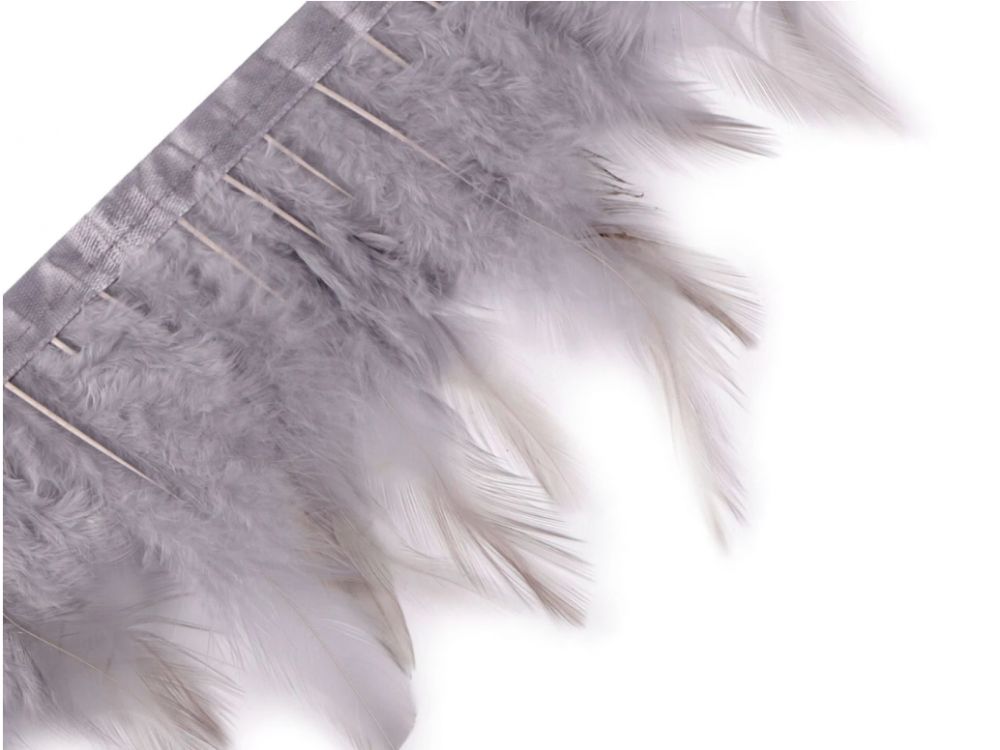 Trimming braid - rooster feathers 7-12 cm/1m