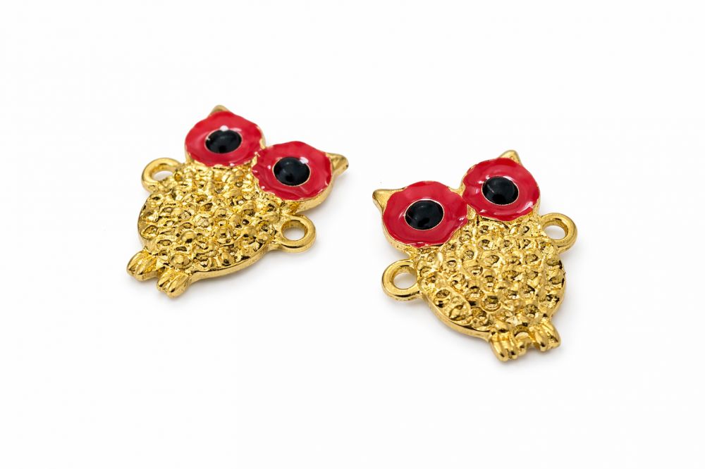 2pcs/Metal connecting parts, owls/2cm