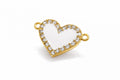 2pcs/Connecting fittings, heart, with enamel and crystals/15x20mm