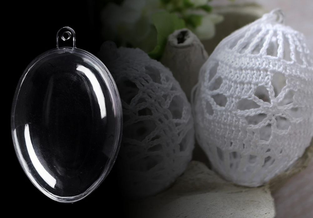 Clear Plastic Fillable Egg Ornament 4.5x6 cm