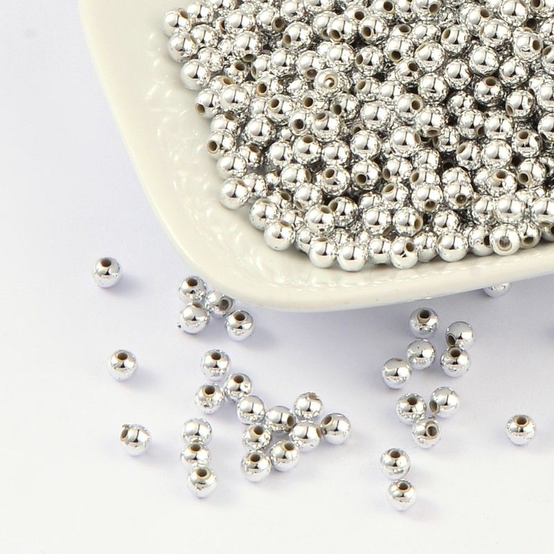 Plating Acrylic Beads/ 10gr/280pcs/4mm