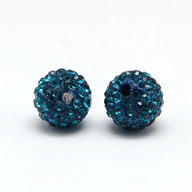 4pcs/Polymer Clay Rhinestone Beads, Pave Disco Ball Beads, Grade A, Round