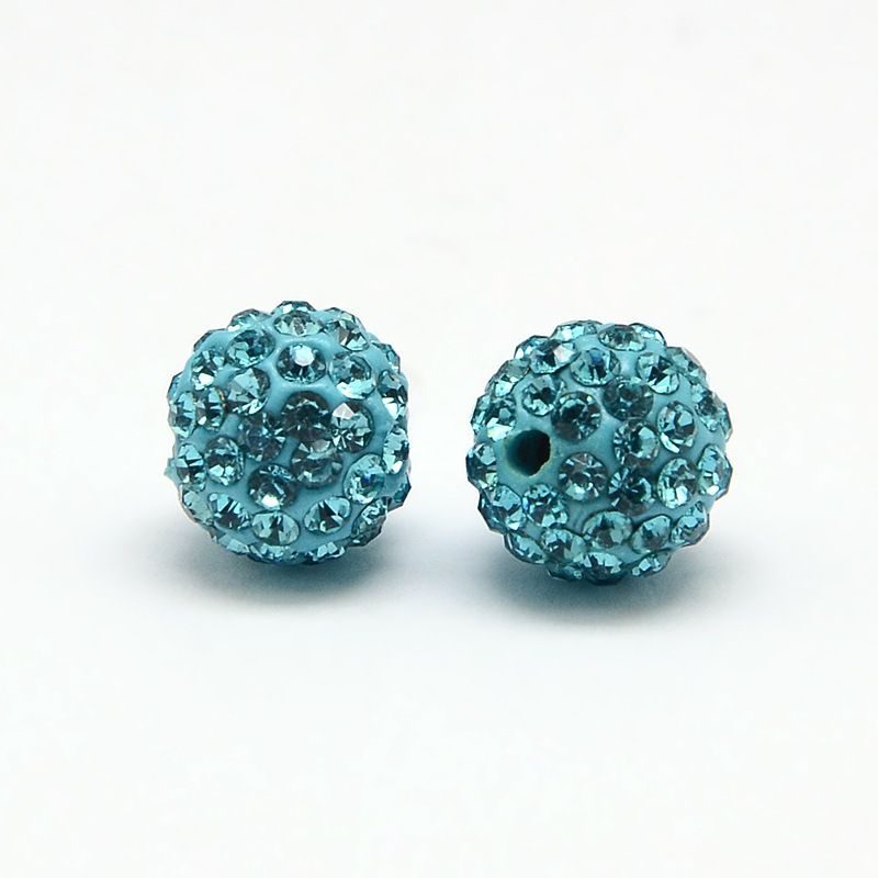 4pcs/Polymer Clay Rhinestone Beads, Pave Disco Ball Beads, Grade A, Round
