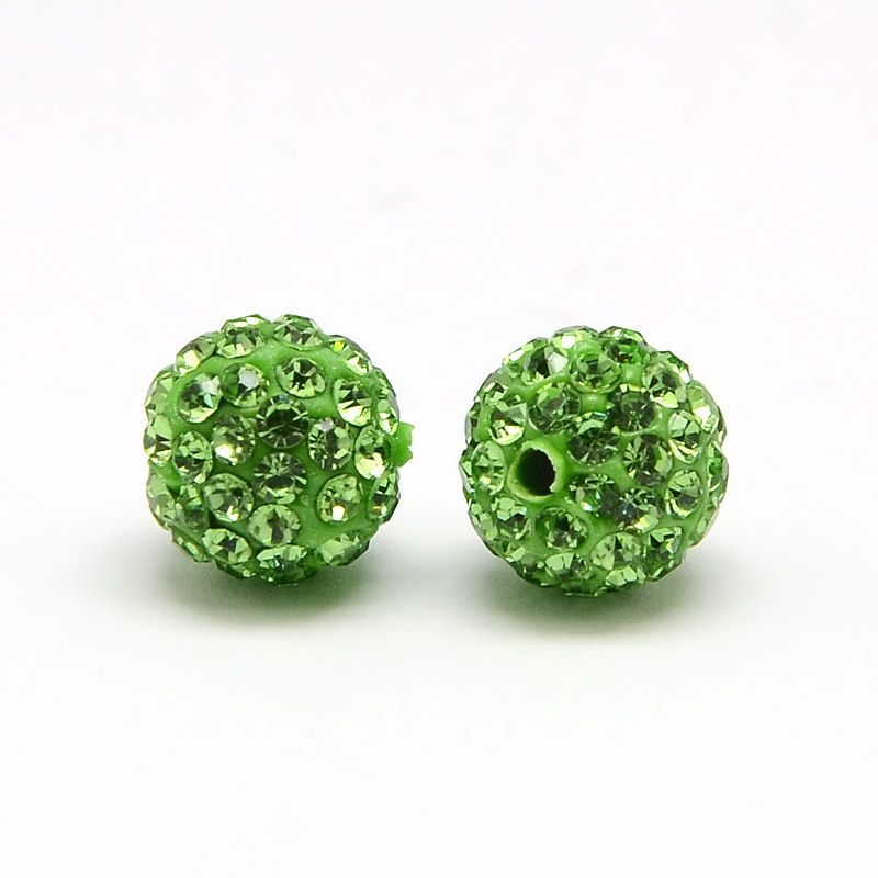 4pcs/Polymer Clay Rhinestone Beads, Pave Disco Ball Beads, Grade A, Round