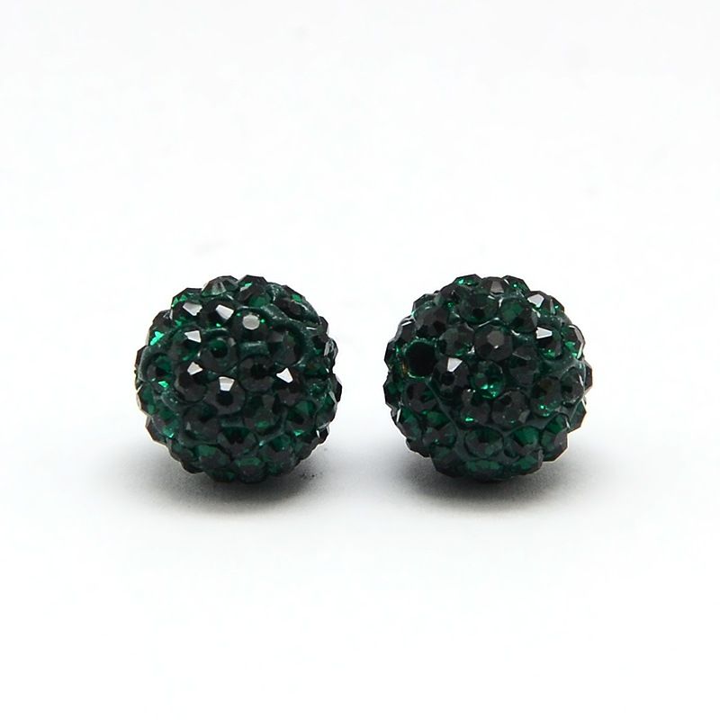 4pcs/Polymer Clay Rhinestone Beads, Pave Disco Ball Beads, Grade A, Round