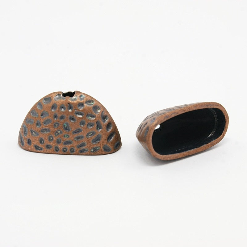1pcs/Hammered Alloy Cord Ends, End Caps/ 13x24x11mm
