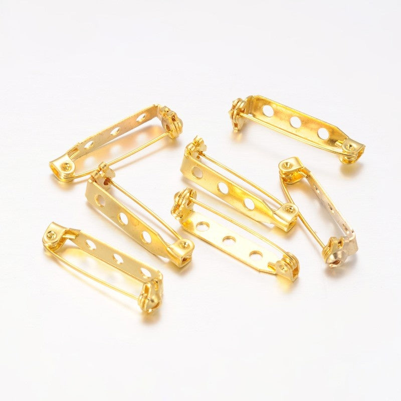 10pcs/ Iron Brooch Findings/27x5mm