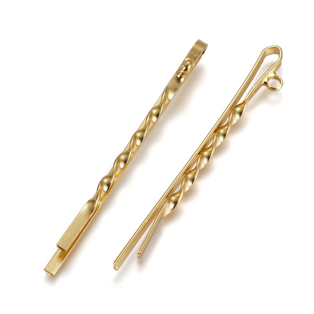 5pcs/Iron Hair Bobby Pin Findings, with Loop 55.5mm