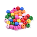 Dyed Natural Wood Beads/12mm