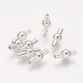 1pcs/Rack Plating Brass Magnetic Clasps, Oval, 925 Sterling Silver Plated, 13x6mm, Hole: 2mm
