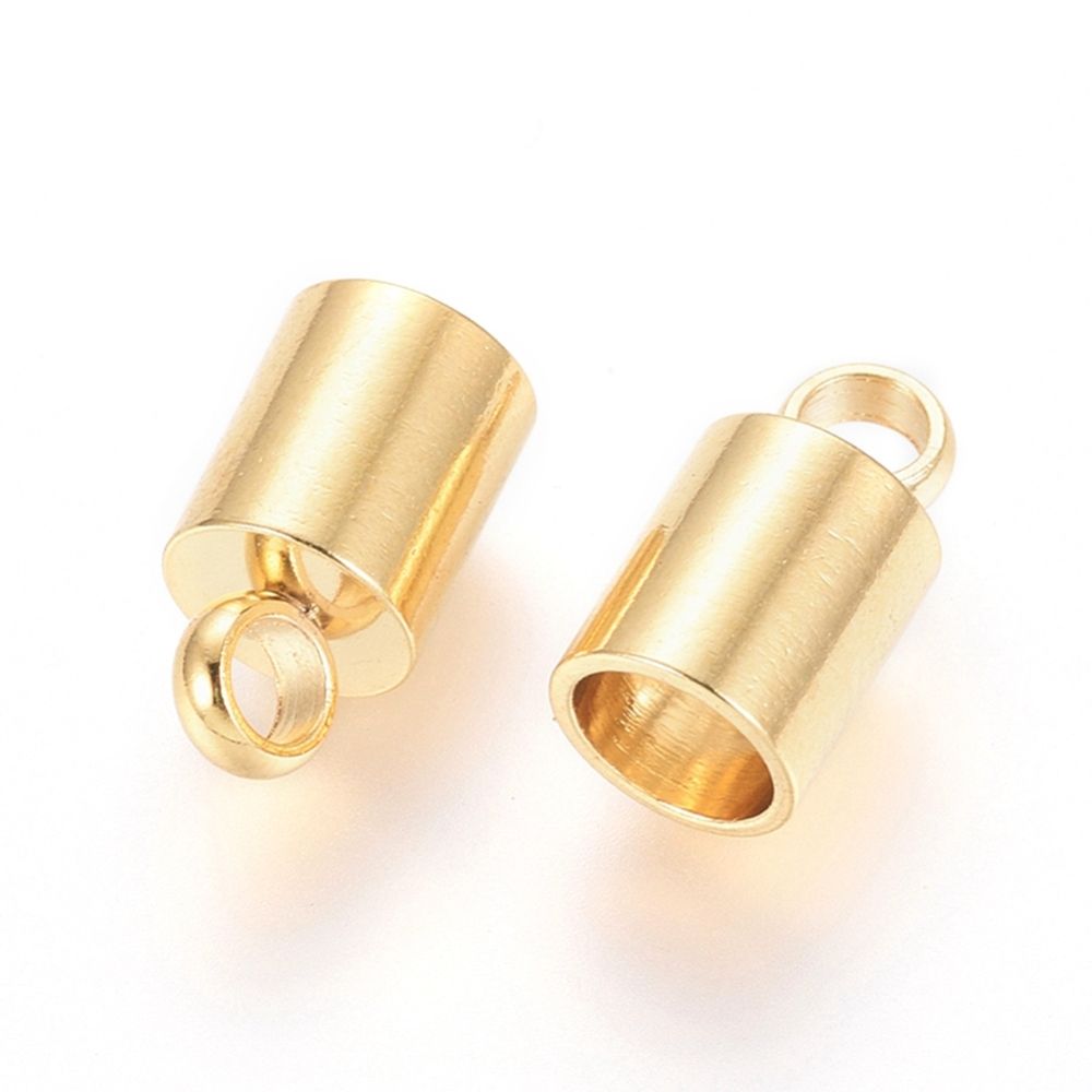 2pcs/202 Stainless Steel Cord Ends 9x5mm/ inner diametr 4mm