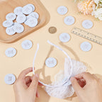 Felt Hair Band Pads, Elastic Pads, Flat Round, White, 35x4mm/ 5pcs