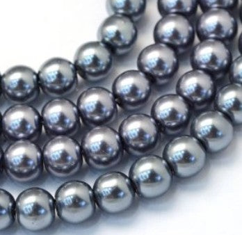 Baking Paint Pearlized Glass Pearl Round Bead Strands,4~5mm, Hole: 1mm, about 200~210pcs/strand