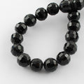 Transparent Glass Bead Strands, Faceted(96 Facets), Round, Black, 8mm, Hole: 1mm, about 68~70pcs/strand, 20.47~21.06 inch(52~53.5cm)