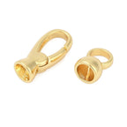 Brass Fold Over Clasps, Cadmium Free & Nickel Free & Lead Free, Oval, Real 18K Gold Plated, 25mm