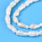 Natural Cultured Freshwater Pearl Beads Strands, Baroque Keshi Pearl, Stick, Creamy White, 2.5~10.5x1.5~3x1.5~3mm, Hole: 0.5mm, about 47~72pcs/strand, 13.78~14.17 inch(35~36cm)