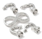 Brass Micro Pave Clear Cubic Zirconia Fold Over Clasp/36mm